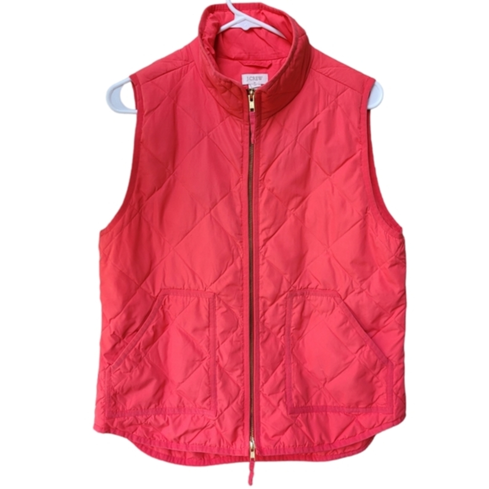 J.Crew Excursion Quilted Down Puffer Vest Coral Size M
